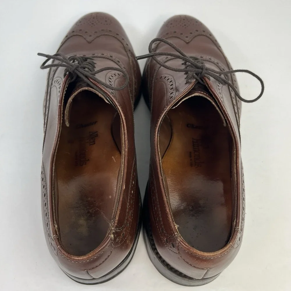 Allen Edmonds Chester Brown Leather Oxford Wingtip Dress Shoes Men's Size 8.5D